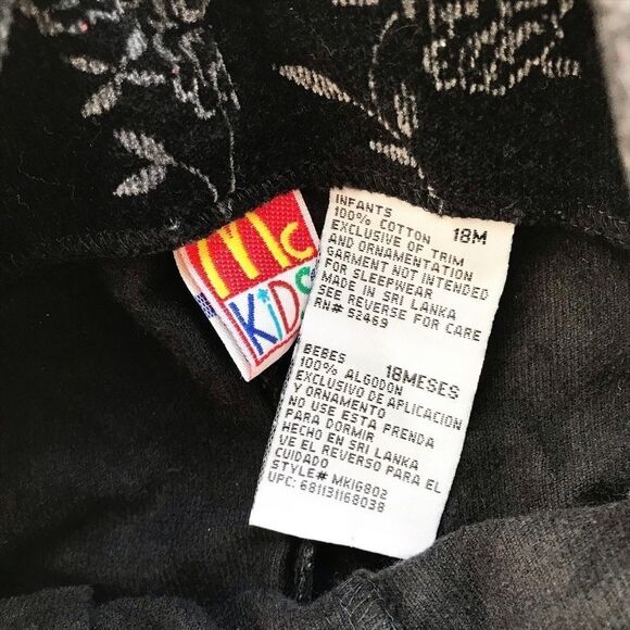 Vintage McKids black velvet floral jumpsuit VGUC 18 months - Picture 5 of 8